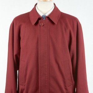 Mens SULKA Bomber Jacket 40 in Cranberry Red LORO PIANA Wool-Cashmere Luxury